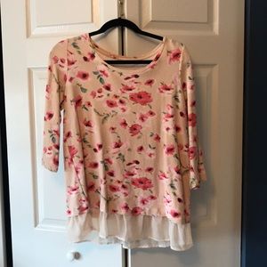 Flower shirt with sheer bottom